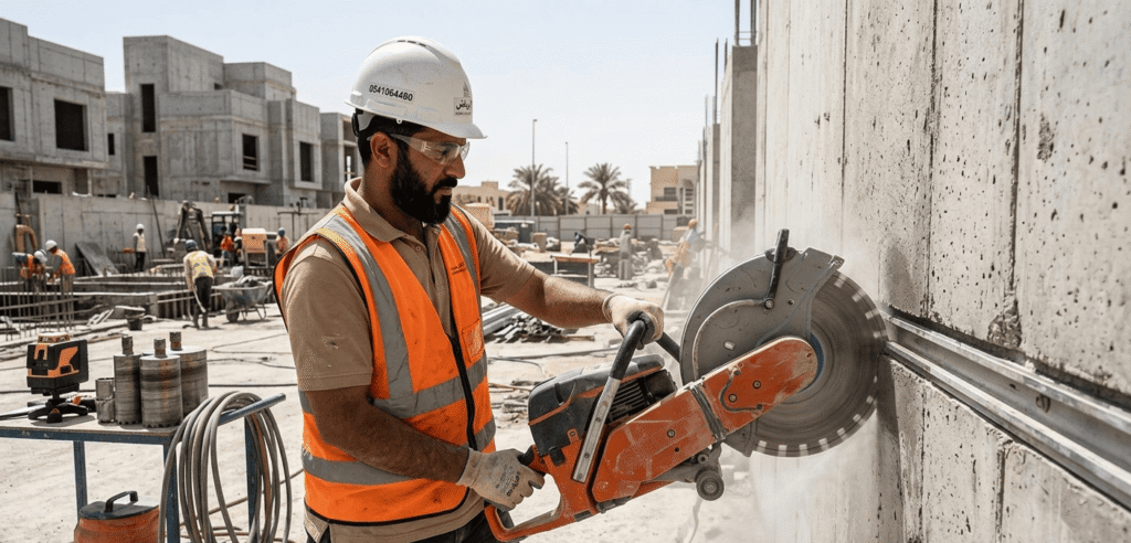 معلم قص خرسانة بالرياض | قص جدران وفتحات كور بدقة 0541064480 معلم قص خرسانة محترف بالرياض