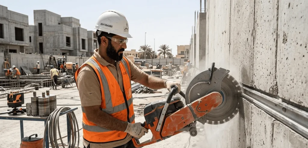 معلم قص خرسانة الرياض لتخريم الصبات وقص الجدران